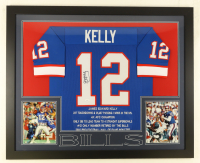 Jim Kelly Signed Custom Framed Career Highlight Stat Jersey (JSA) at PristineAuction.com