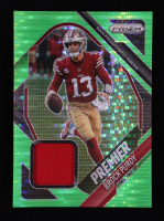 Brock Purdy 2025 Panini Prizm Premier Jerseys Prizms Neon Green Pulsar #44 at PristineAuction.com