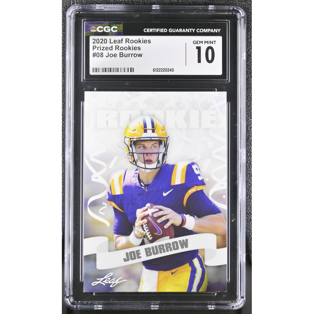 Joe Burrow 2020 Leaf Rookies Prized Rookies #08 RC (CGC 10) at PristineAuction.com