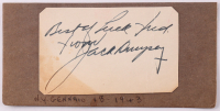 Jack Dempsey Signed 3x6 Cut Inscribed "Best of Luck Fred, From" (Beckett) at PristineAuction.com