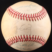 1987 Giants | ONL Baseball with Display Case Signed by (22) with Roger Craig, Will Clark, Jose Uribe (Beckett) at PristineAuction.com