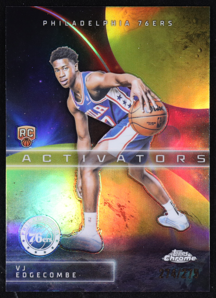 VJ Edgecombe 2025 Topps Chrome Activators Yellow Refractors #AC-13 RC #274/275