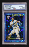 Abner Uribe Signed 2024 Topps Chrome Sapphire #310 RC (PSA) at PristineAuction.com