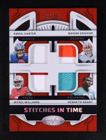 Abdul Carter / Kenneth Grant / Mason Graham / Mykel Williams 2025 Certified Stitches in Time Quad Mirror Red Etch #5 #7/25 at PristineAuction.com