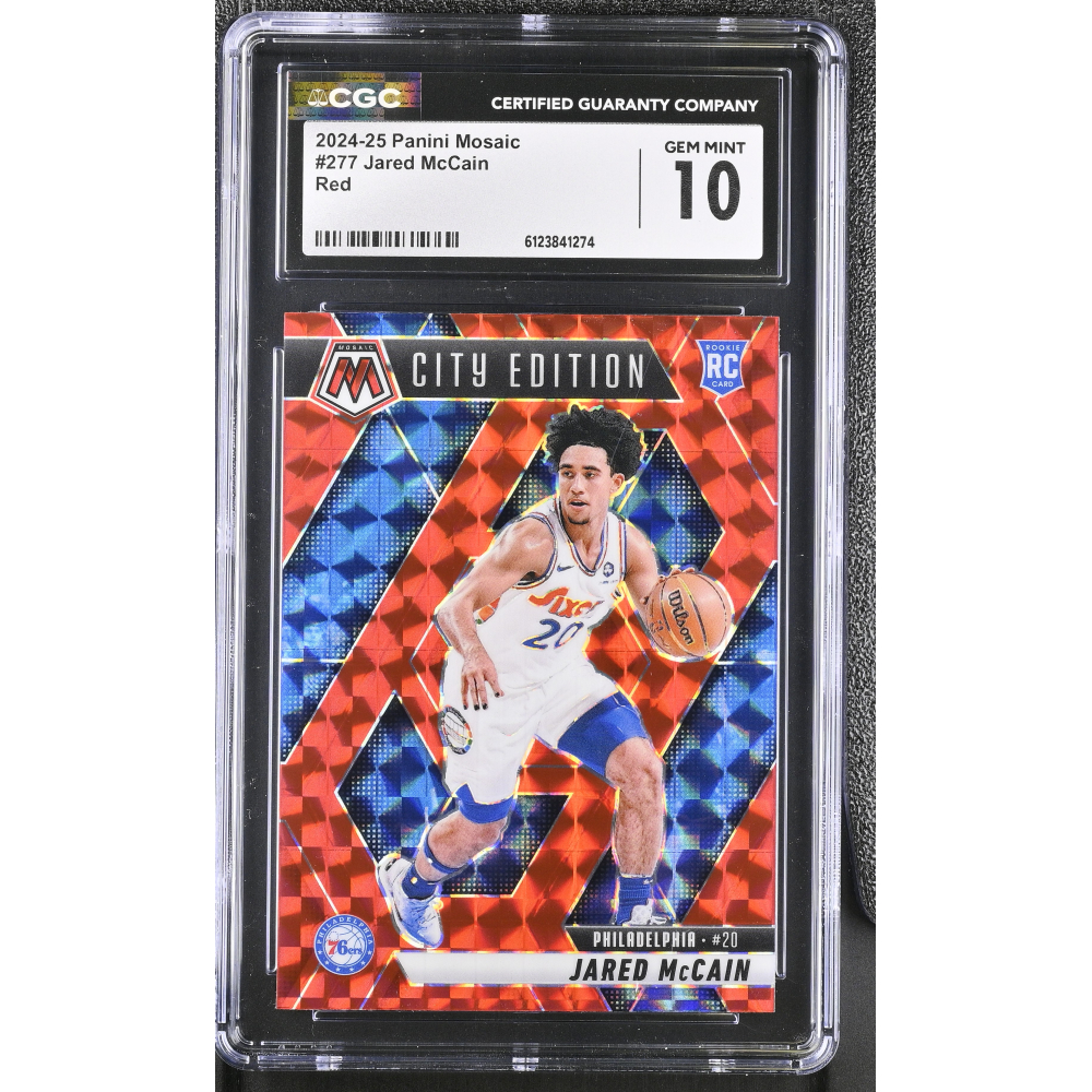 Jared McCain 2024-25 Panini Mosaic Mosaic Red City Edition #277 RC (CGC 10) at PristineAuction.com