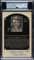 Jackie Robinson Signed 1956-63 Artvue Type 2 Hall Of Fame Plaque Postcard (PSA | Auto 9) at PristineAuction.com