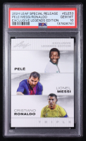Pele / Lionel Messi / Cristiano Ronaldo 2024 Leaf Special Release Exclusive Legends Edition #ELE53 (PSA 10) at PristineAuction.com