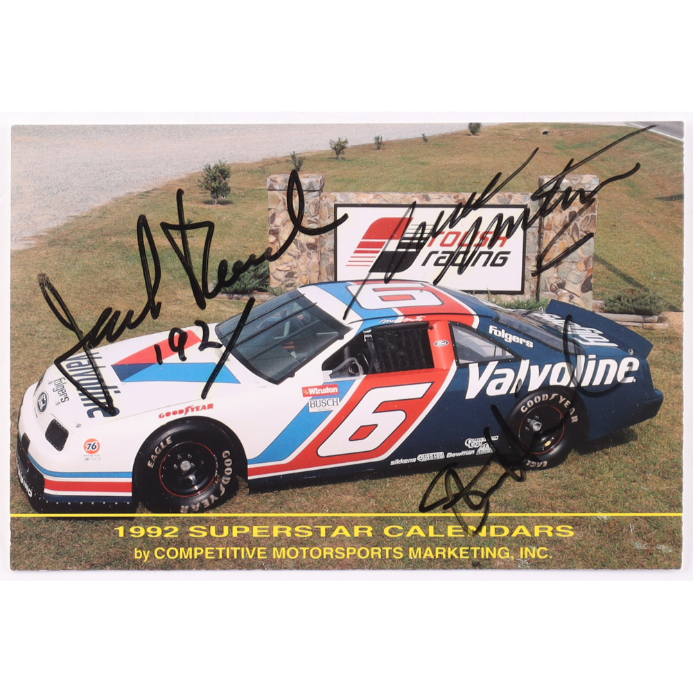 Steve Hmiel, Jack Roush, & Mark Martin Signed NASCAR 4x6 Postcard (Beckett) at PristineAuction.com
