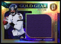 Lamar Jackson 2020 Panini Gold Standard Gold Gear #10 #165/199 at PristineAuction.com