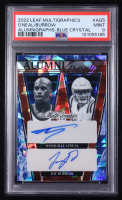 Shaquille O'Neal / Joe Burrow 2022-23 Leaf Multigraphics AlumniGraphs Blue Crystal #AG5 #10/15 (PSA 9) at PristineAuction.com