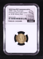 2024 Commemorative Ancient Roman Imperatorial, Octavian & Divus Julius Caesar 1/4oz .999 Fine Gold Medal (NGC Gem Brilliant Uncirculated) at PristineAuction.com