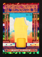 Magic Johnson 2025 Leaf Glory of the Game Game-Used Memorabilia Crystal Rainbow #GU40 #05/20 at PristineAuction.com