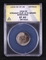 Mint Error 1934 Buffalo Nickel Straight Clip 4.76 Grams (ANACS EF40 Details) at PristineAuction.com