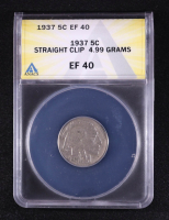 Mint Error 1937 Buffalo Nickel Straight Clip 4.99 Grams (ANACS EF40) at PristineAuction.com