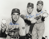 Ralph Branca, Paul Erskine, & Preacher Roe Signed Dodgers 16x20 Photo (Beckett & PSA) at PristineAuction.com