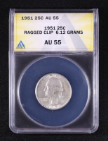 Mint Error 1951 Washington Quarter Ragged Clip 6.12 Grams (ANACS AU55) at PristineAuction.com