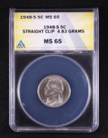 Mint Error 1948-S Jefferson Nickel Straight Clip 4.83 Grams (ANACS MS65) at PristineAuction.com