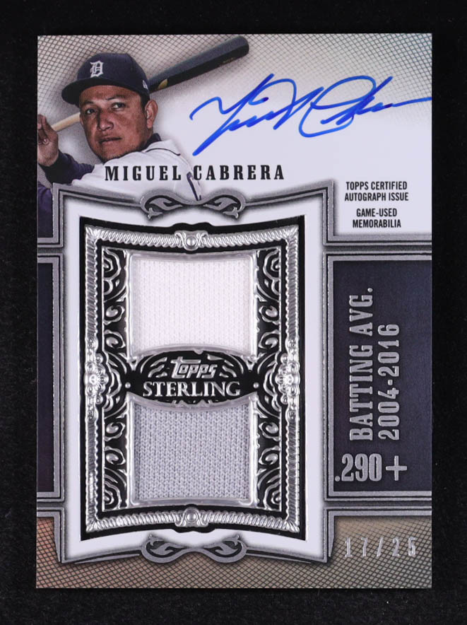 Miguel Cabrera 2020 Topps Sterling Sterling Swings Relic Autographs #SWARMC #17/25 at PristineAuction.com Miguel Cabrera 2020 Topps Sterling Sterling Swings Relic Autographs #SWARMC #17/25 at PristineAuction.com