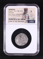 Levon I (1198-1219) Armenia AR Tram Medieval Silver Coin - Coin of the Crusades (NGC F) at PristineAuction.com