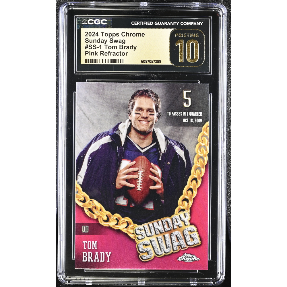 Tom Brady 2024 Topps Chrome Sunday Swag Pink Refractors #SS1 (CGC 10 | Black Label) at PristineAuction.com