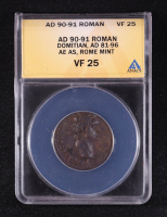 Domitian (A.D. 90-91) Roman Empire AE As Rome Mint Ancient Coin (ANACS VF25) at PristineAuction.com