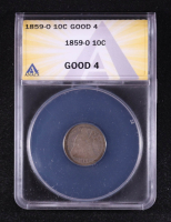 1859-O Seated Liberty Silver Dime (ANACS G04) at PristineAuction.com