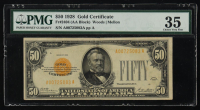 1928 United States of America $50 Fifty Dollar Gold Certificate Note (PMG CHOICE VF 35) at PristineAuction.com