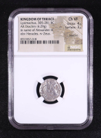 Alexander III "The Great" (305-281 B.C.) Kingdon of Thrace, Lysimachus AR Drachm (4.29gms) Ancient Silver Coin (NGC Ch VF, Brushed) Strike 4/5, Surface 3/5 at PristineAuction.com