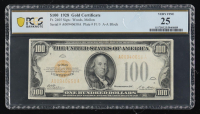 1928 U.S. $100 Gold Certificate - Fr. 2405 (AA Block) Woods | Mellon (PCGS VF 25) at PristineAuction.com