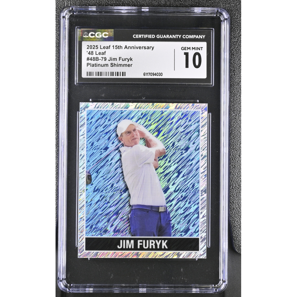 Jim Furyk 2025 Leaf 15th Anniversary '48 Leaf Platinum Shimmer #48B-79 #2/5 (CGC 10) at PristineAuction.com