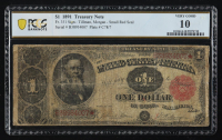1891 United States Treasury Note $1 One Dollar National Bank Note (PCGS VG 10) at PristineAuction.com