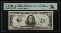1934 $500 Five Hundred Dollars Federal Reserve Bank Note - Chicago (PMG Choice VF 35) at PristineAuction.com