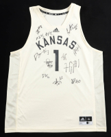 2024-25 Kansas City Jayhawks Adidas Authentic Jersey Team-Signed by (12) with Coach Bill Self, Dajuan Harris Jr., Wilder Evers, David Coit (Beckett) at PristineAuction.com
