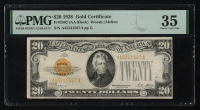1928 United States $20 Twenty Dollar Gold Certificate Banknote (PMG Choice Very Fine 35) at PristineAuction.com