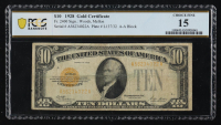 1928 United States of America $10 Ten Dollar Gold Certificate Note (PCGS Choice Fine 15) at PristineAuction.com