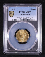 1927 Netherlands Ducat Gold Coin (PCGS MS63) at PristineAuction.com