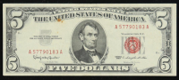 1963 United States $5 Five Dollar Legal Tender Note - Red Seal at PristineAuction.com