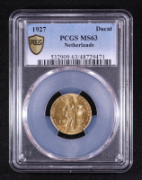 1927 Netherlands Ducat Gold Coin (PCGS MS63) at PristineAuction.com