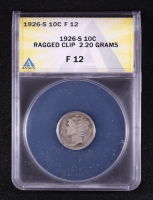 Mint Error 1926-S Mercury Dime Ragged Clip 2.20 Grams (ANACS F12) at PristineAuction.com