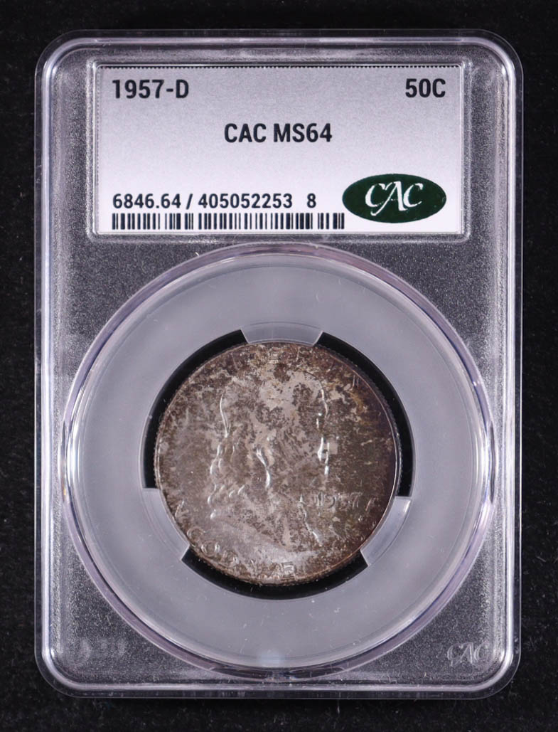 1957-D Franklin Half Dollar (CACG MS64) at PristineAuction.com 1957-D Franklin Half Dollar (CACG MS64) at PristineAuction.com