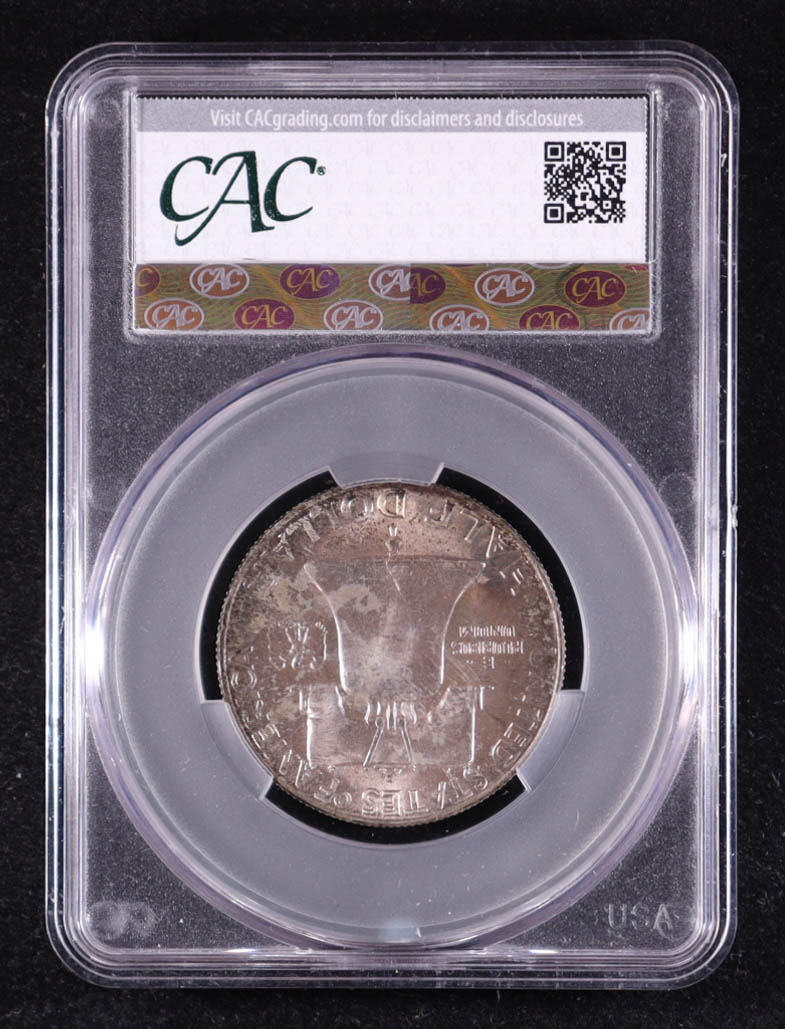 1957-D Franklin Half Dollar (CACG MS64) at PristineAuction.com 1957-D Franklin Half Dollar (CACG MS64) at PristineAuction.com