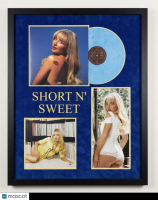 Sabrina Carpenter Signed "Short N' Sweet" Custom Framed Vinyl Album Record Insert (PSA) at PristineAuction.com