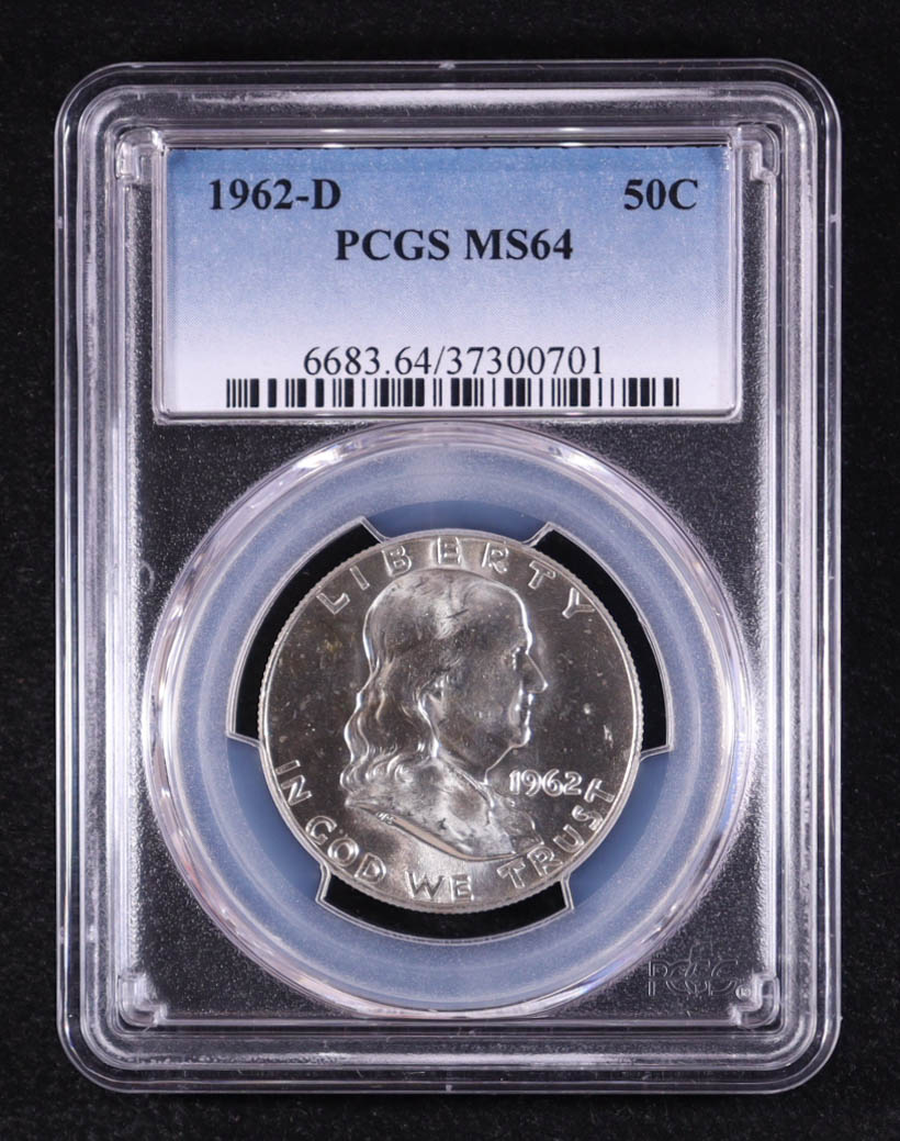 1962-D Franklin Half Dollar (PCGS MS64) at PristineAuction.com 1962-D Franklin Half Dollar (PCGS MS64) at PristineAuction.com