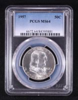 1957 Franklin Half Dollar (PCGS MS64) at PristineAuction.com