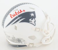 Drew Bledsoe Signed Patriots Salute to Service Alternate Speed Mini Helmet (JSA) at PristineAuction.com