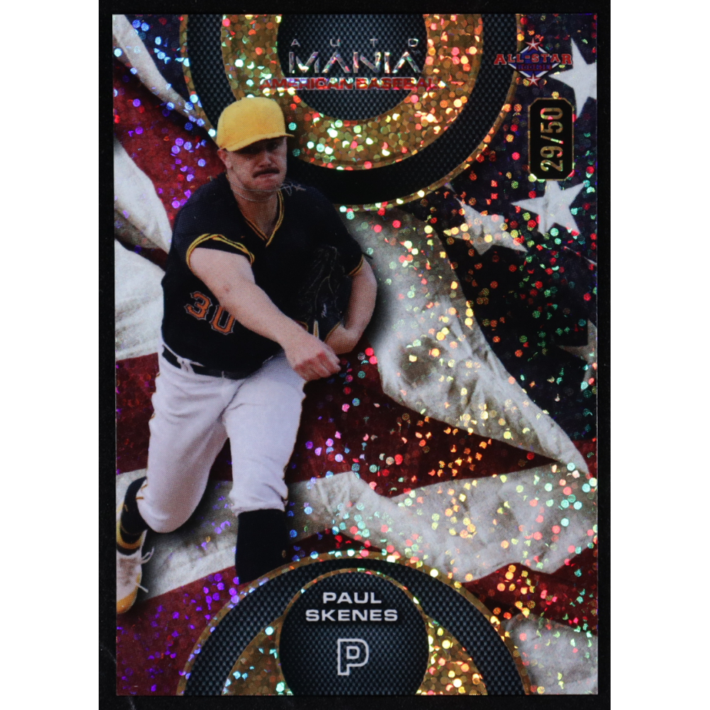 Paul Skenes 2024 Wild Card Auto Mania American Baseball American Flag Sparkle #AMAC-PS2 #29/50 RC at PristineAuction.com