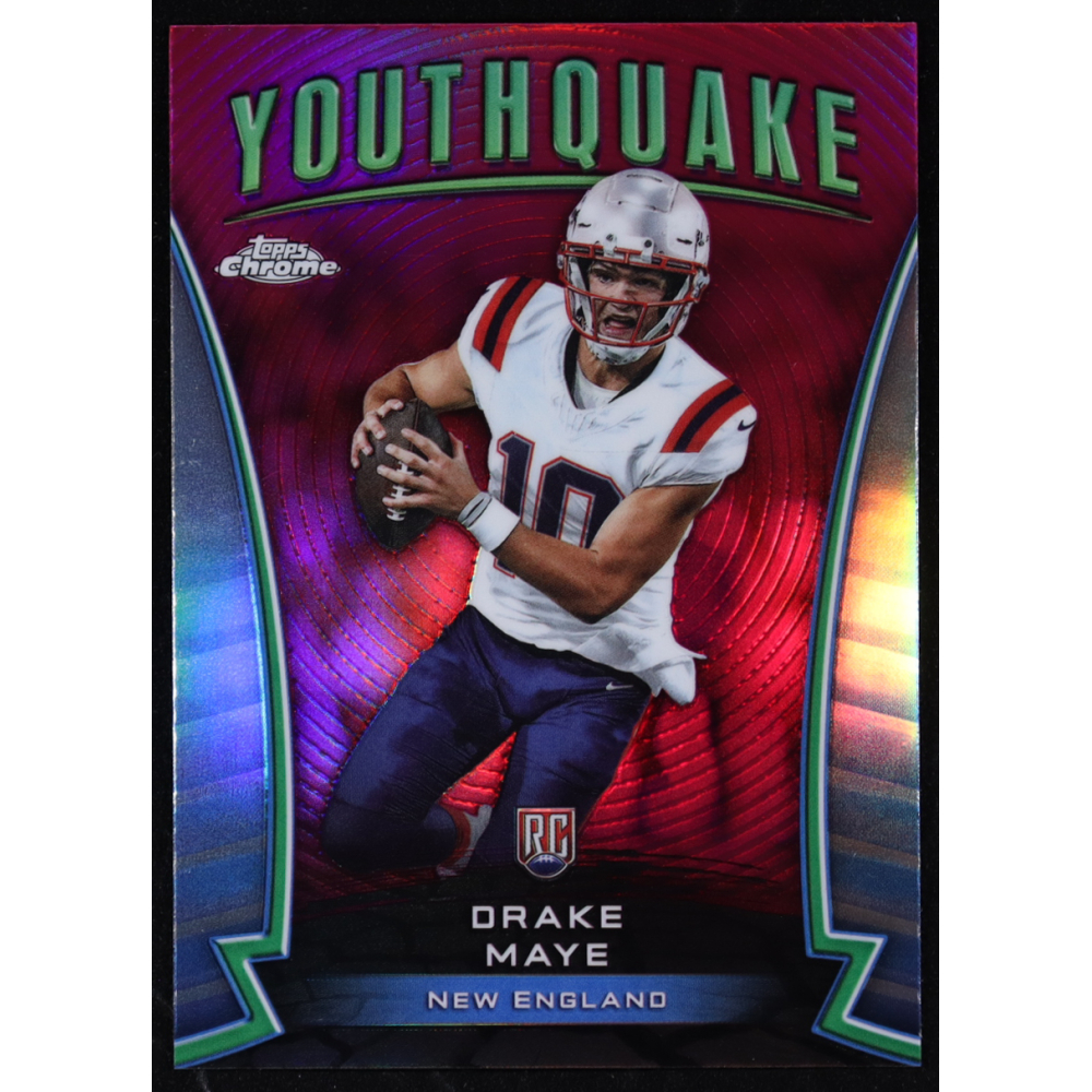 Drake Maye 2024 Topps Chrome Youthquake Pink Refractors #Y2 RC at PristineAuction.com