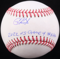 Cristian Javier Signed OML Baseball Inscribed "2022 WS Game 4 No Hitter" (Beckett) at PristineAuction.com