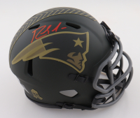 Randy Moss Signed Patriots Salute To Service Alternate Speed Mini Helmet (Beckett) at PristineAuction.com
