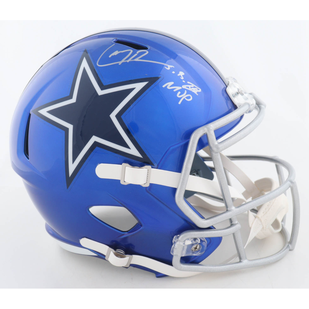 Larry Brown Signed Cowboys Full-Size Flash Alternate Speed Helmet Inscribed "S.B. XXX MVP" (Schwartz) at PristineAuction.com